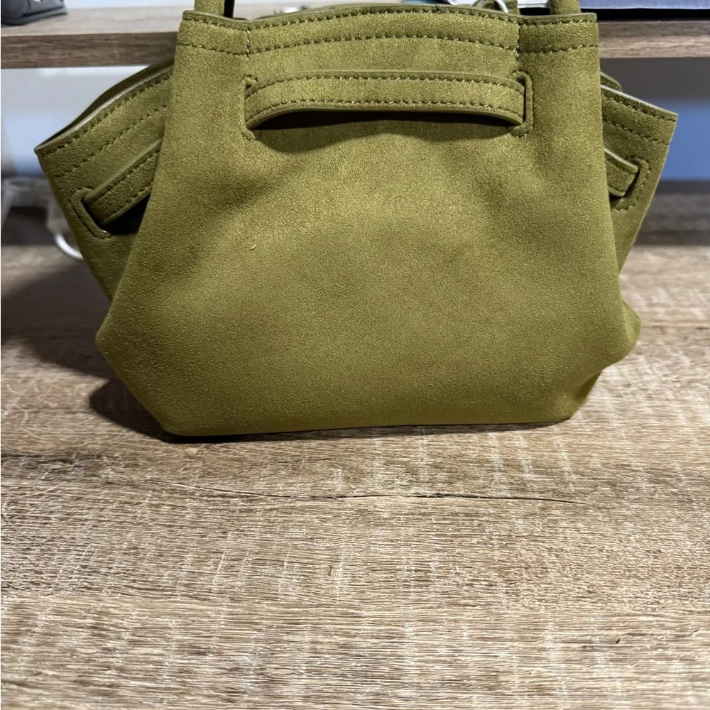 JW PEI Hana Mini Faux Suede Tote Bag - Dark Olive - Picture 4 of 6